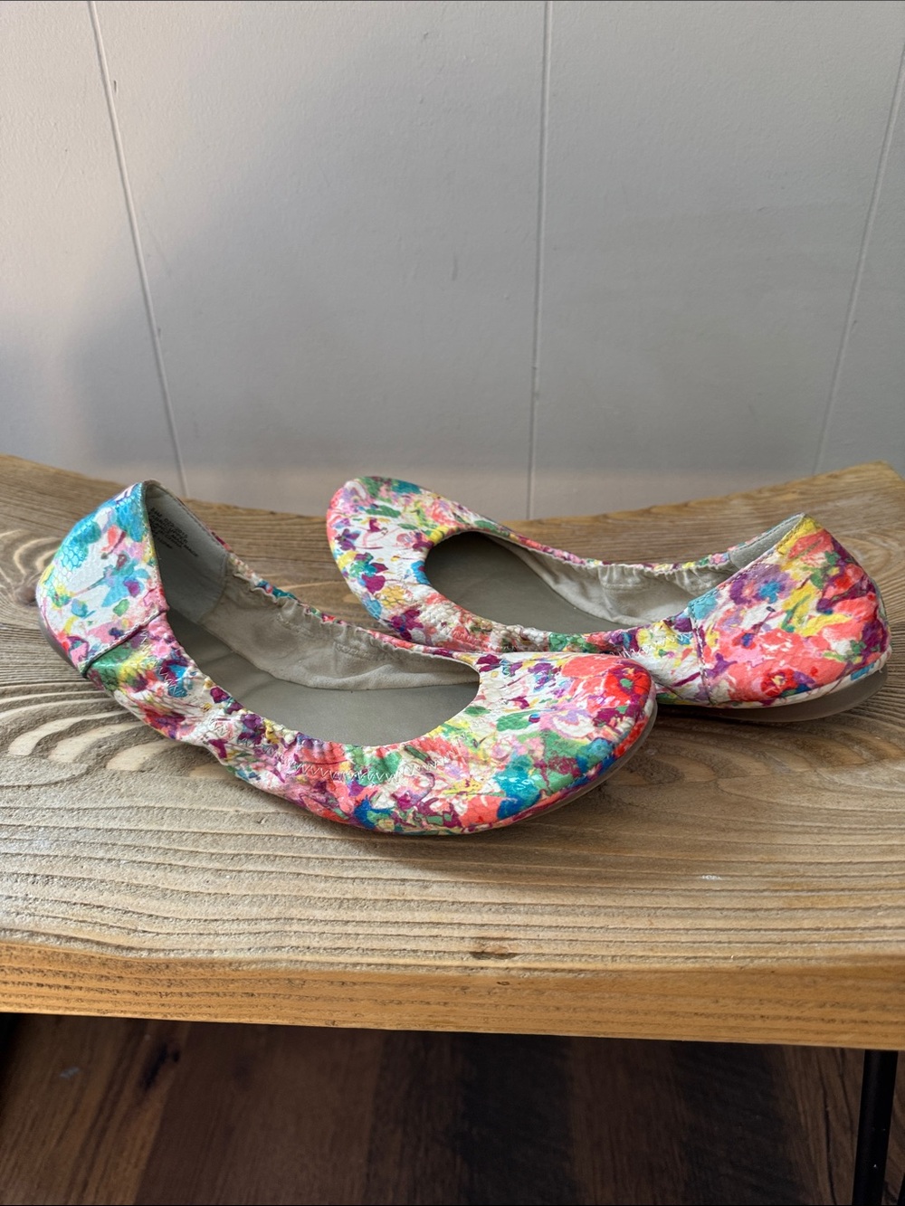 Colorful Floral Ballet Flats - Multicolor Size 8.5